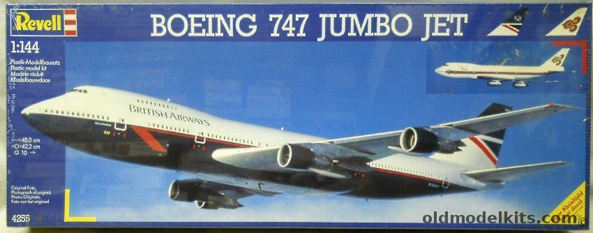 Revell 1/144 Boeing 747 Jumbo Jet - British Airways or Thai Airlines, 4255 plastic model kit